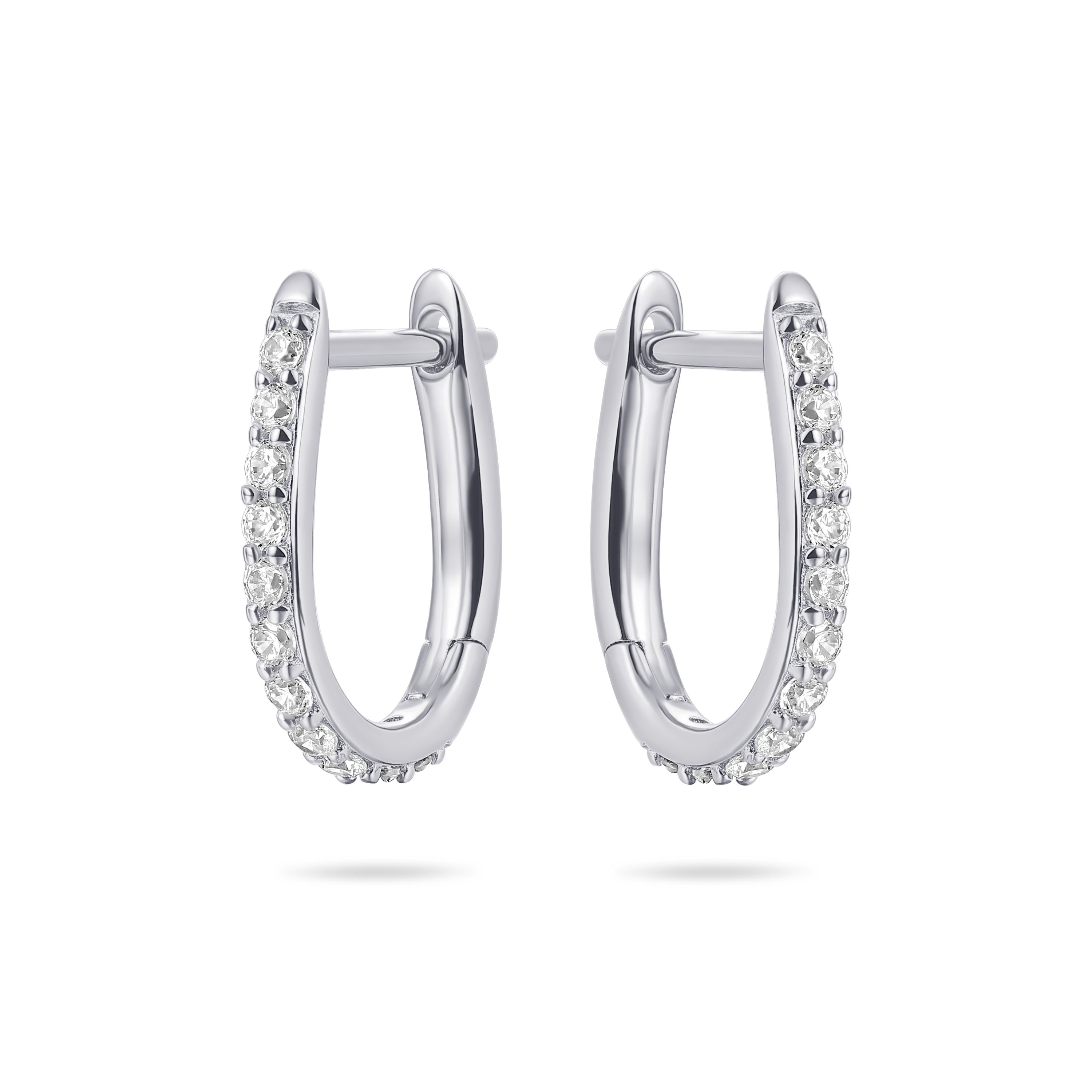 Pave Oval Hoop Earrings