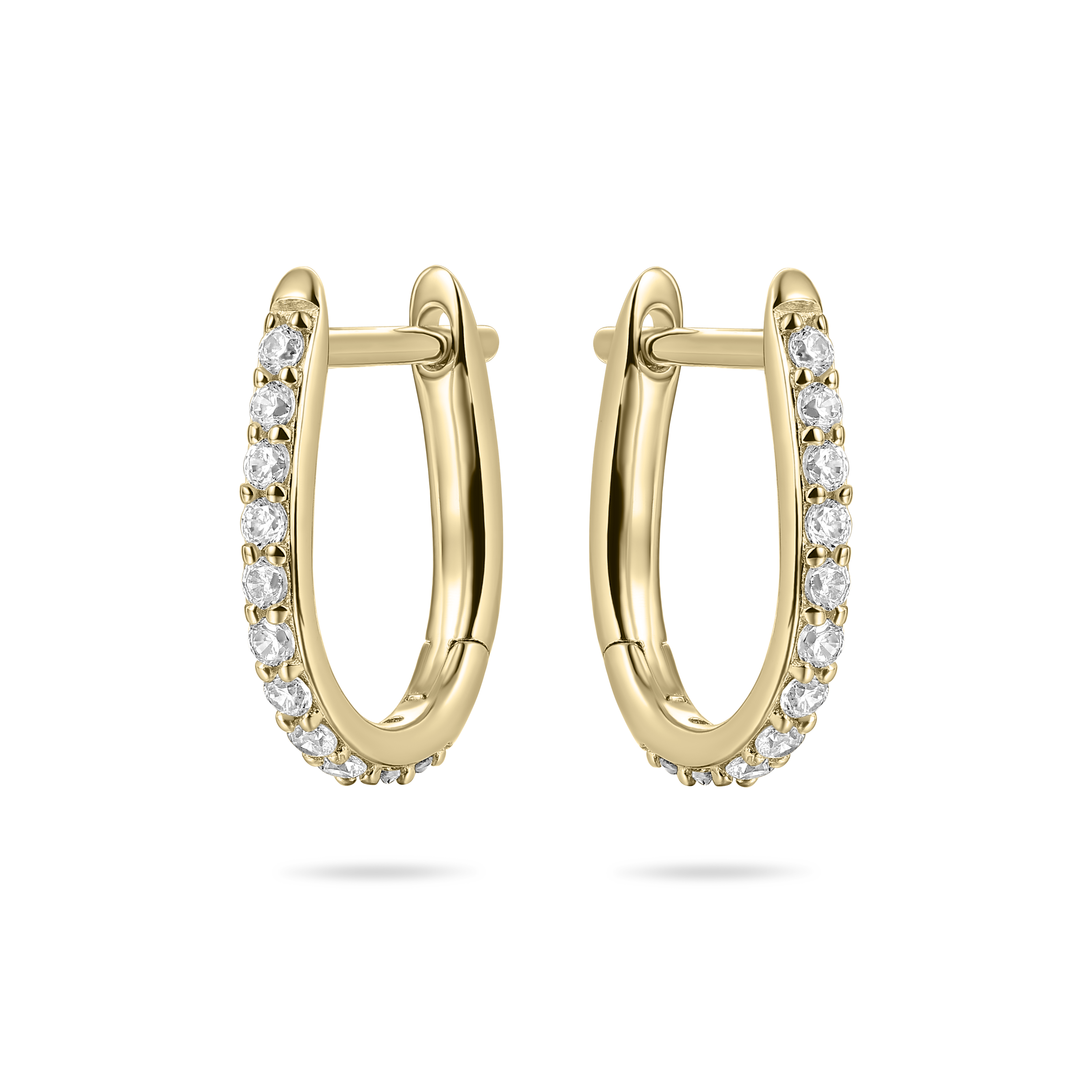 Pave Oval Hoop Earrings