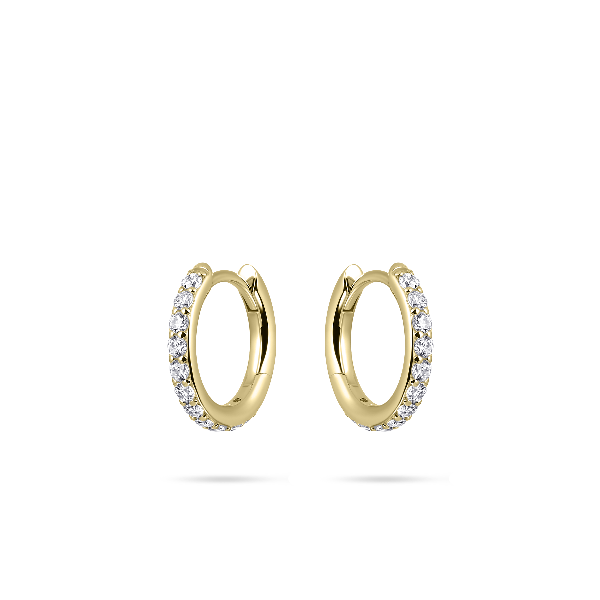Sparkling Medium Hoop Earrings | Silver Gold Plated | Gisser Jewels