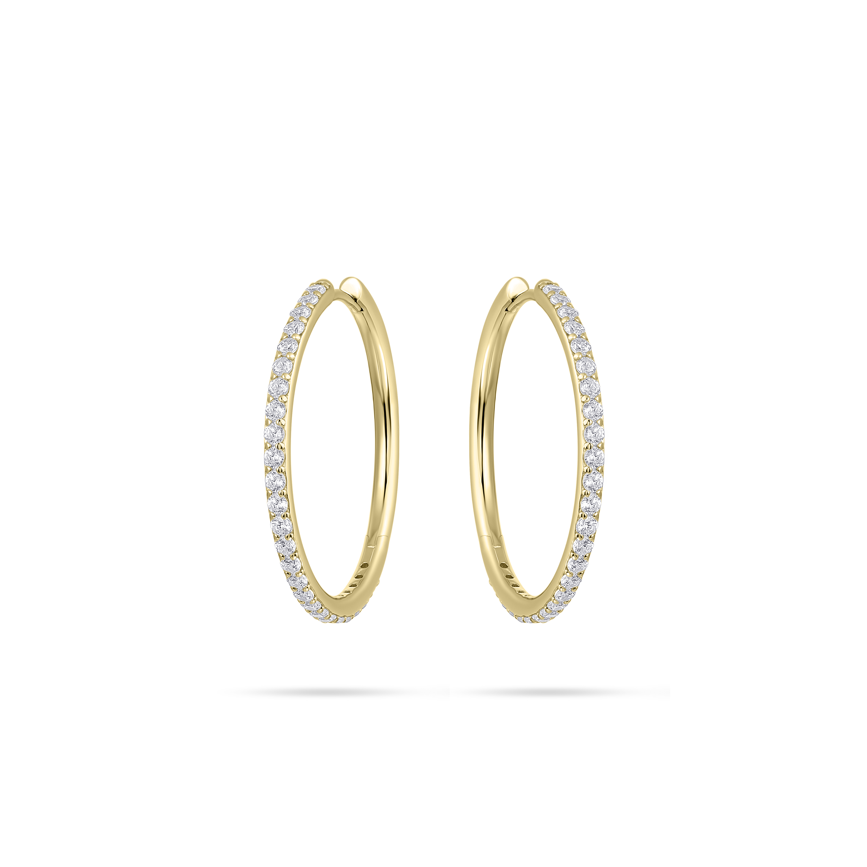 Gisser Jewels Silver Gold Plated Sparkling Extra Maxi Hoop Earrings