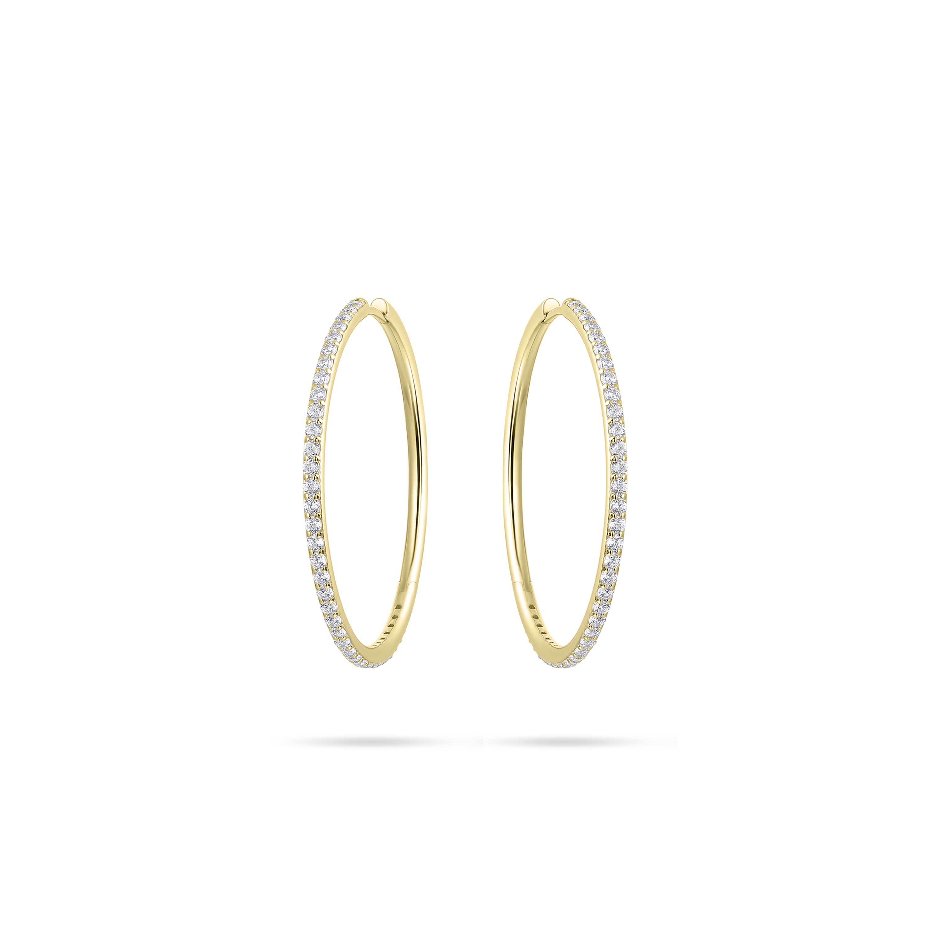 Gisser Jewels Silver Gold Plated Sparkling Ultra Maxi Hoop Earrings