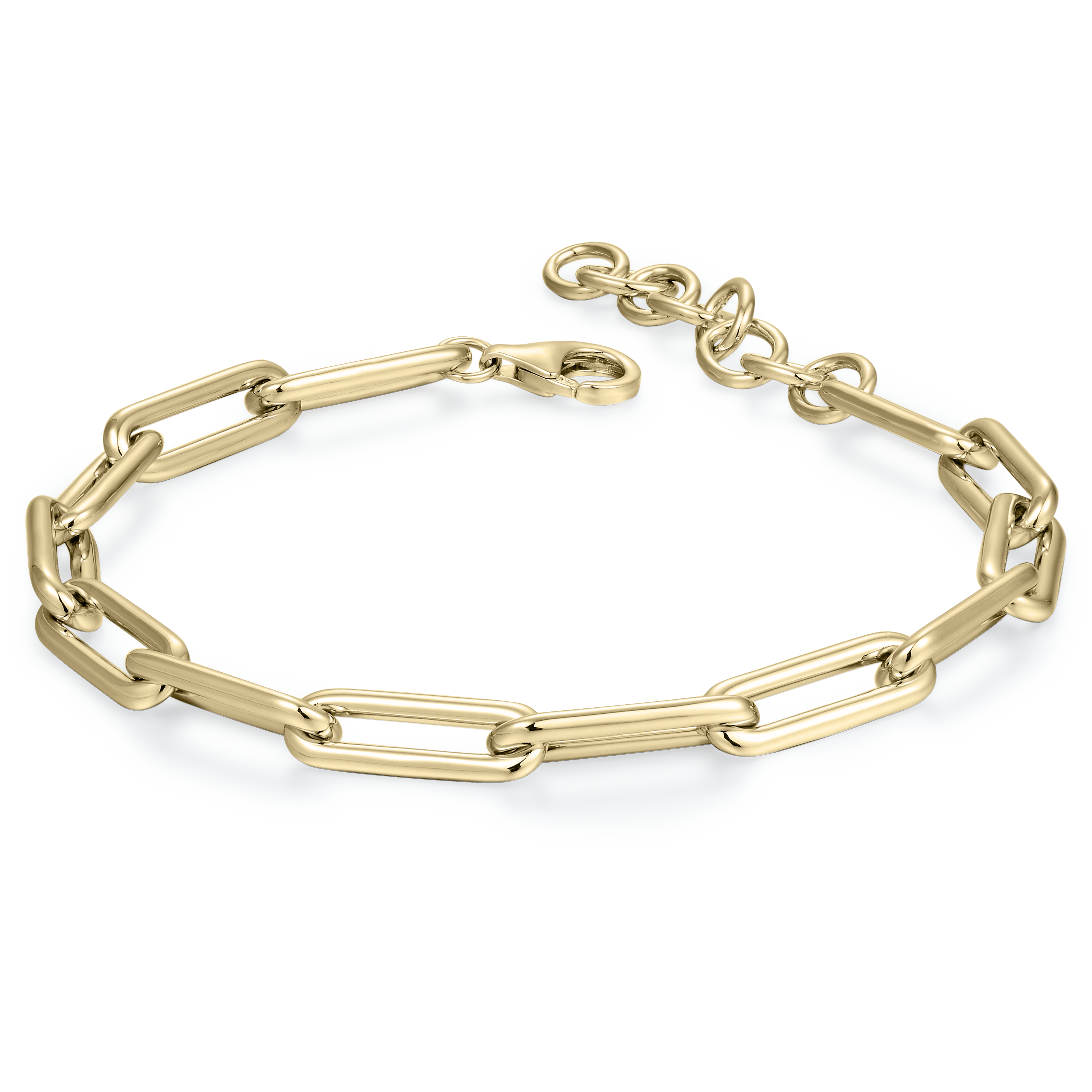 Gisser Jewels Silver Gold Plated Long Icon Link Bracelet