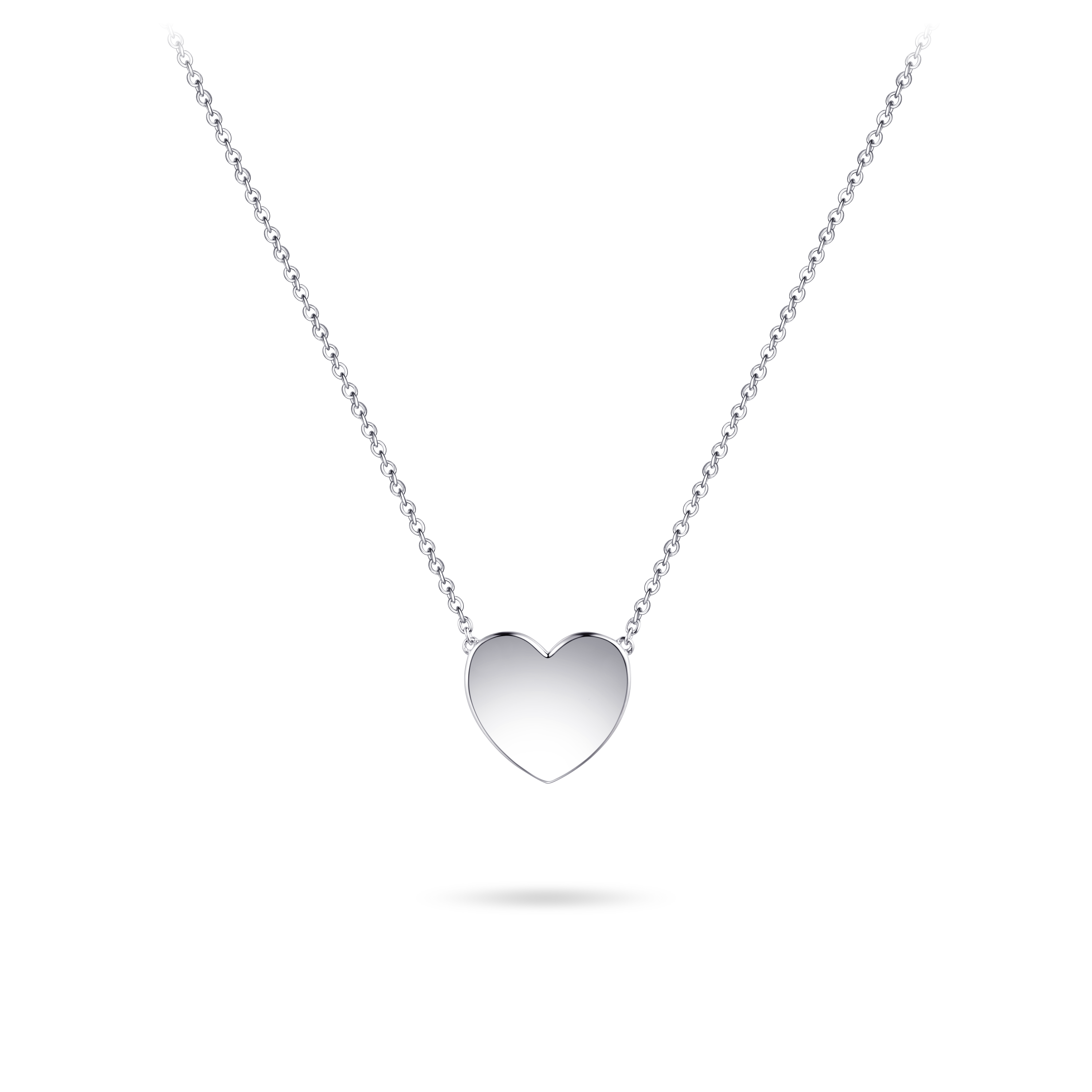 Gisser Jewels Silver Rhodium Plated Minimal Heart Necklace