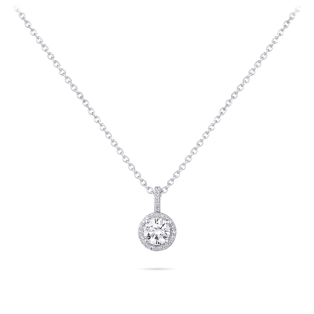 Gisser Jewels Silver Rhodium Plated Halo Necklace