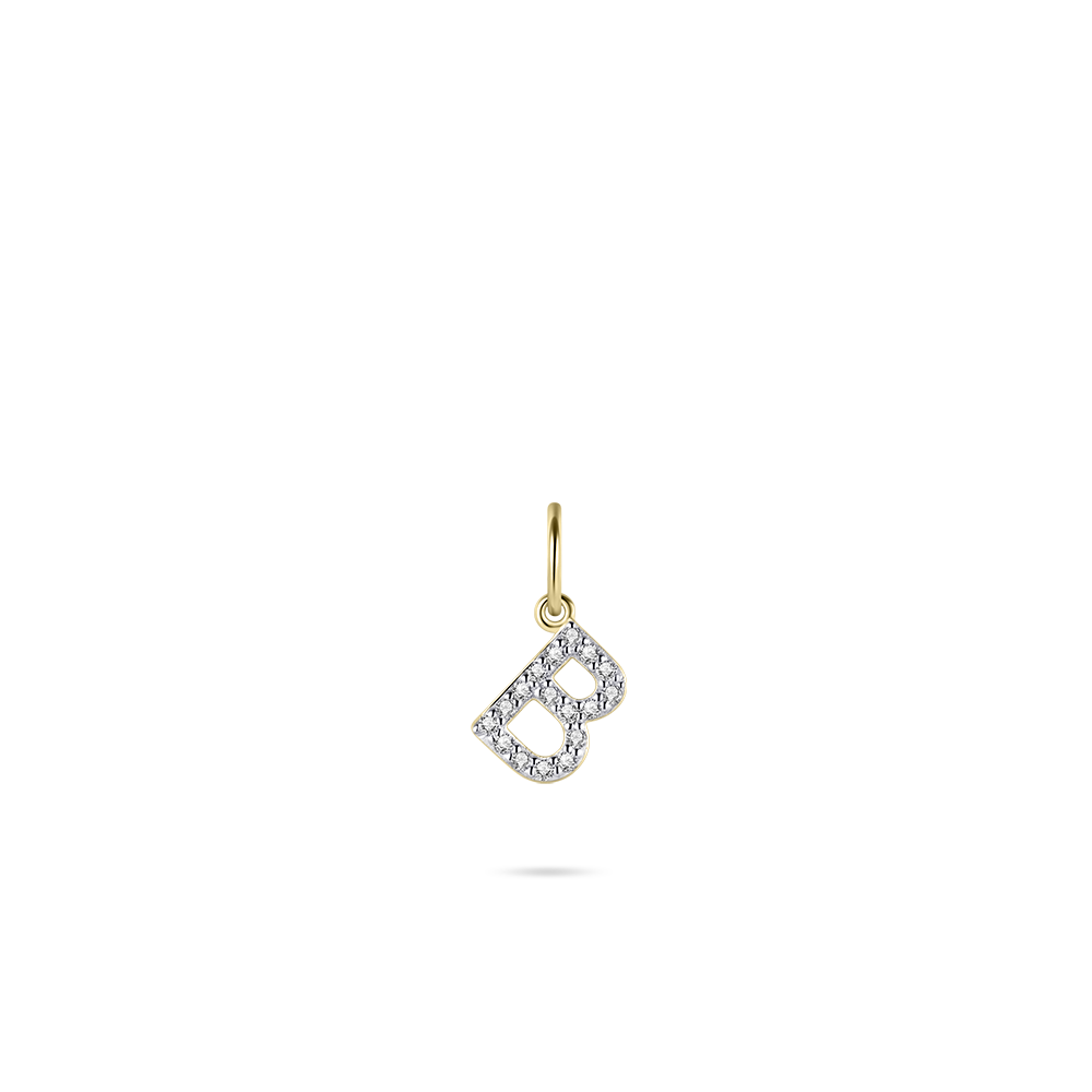 Gisser Jewels Initial Pendant Letter B Gold Plated Silver