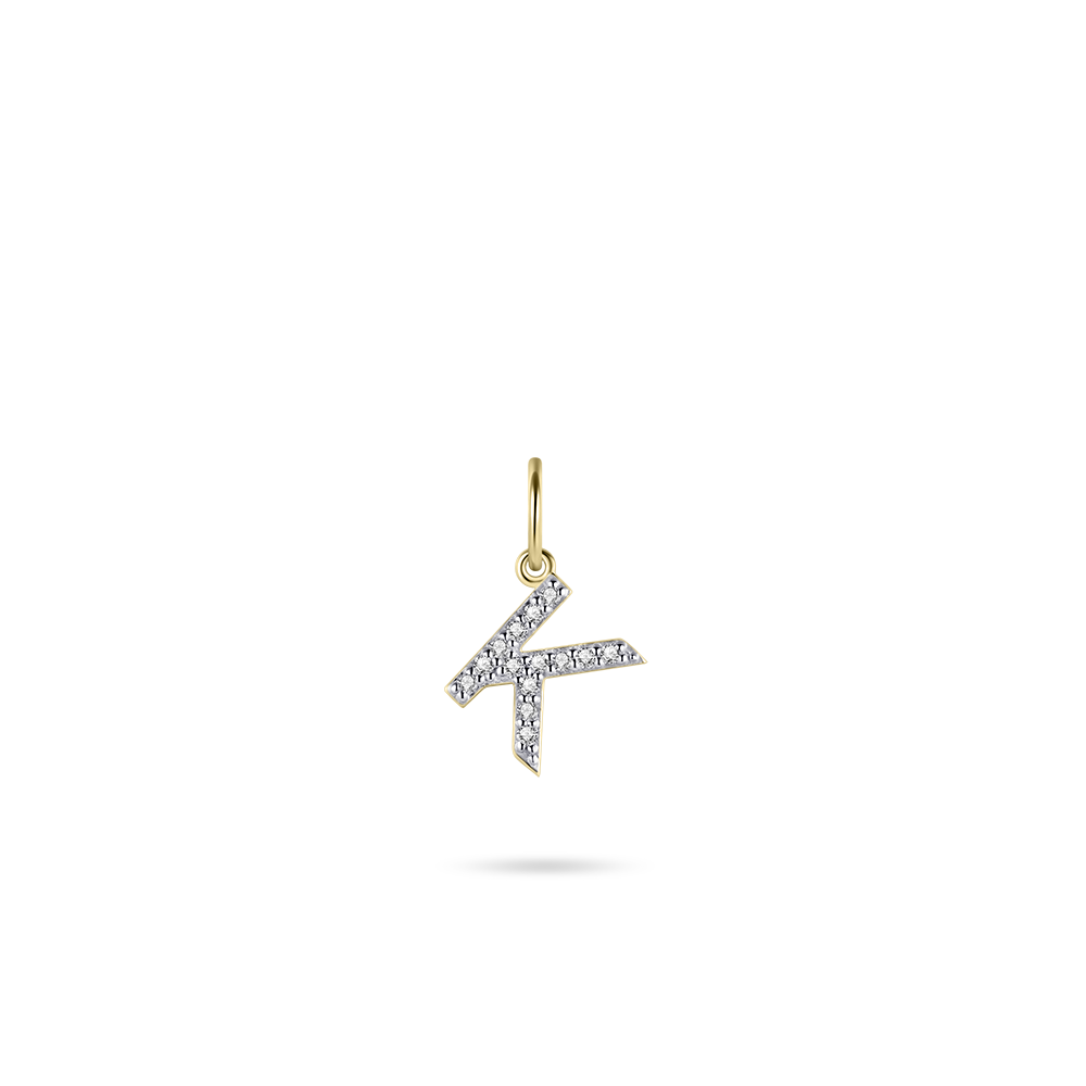 Gisser Jewels Initial Pendant Letter K Gold Plated Silver