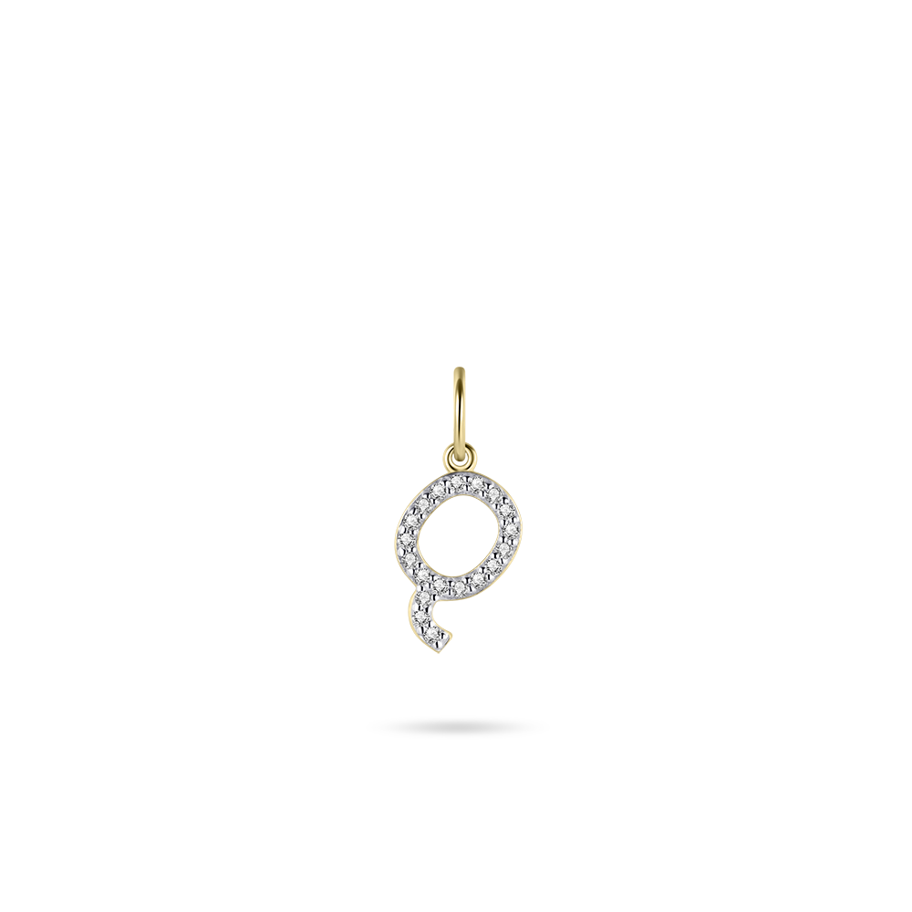 Gisser Jewels Initial Pendant Letter Q Gold Plated Silver