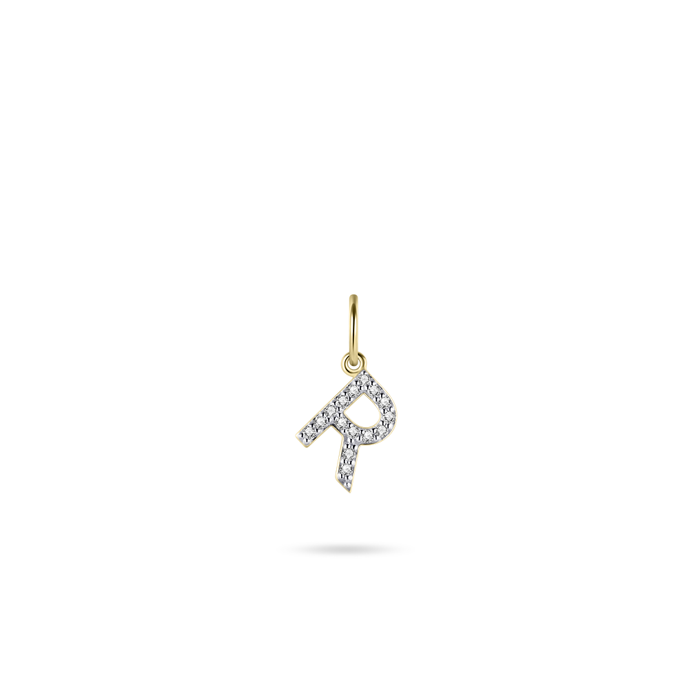 Gisser Jewels Initial Pendant Letter R Gold Plated Silver