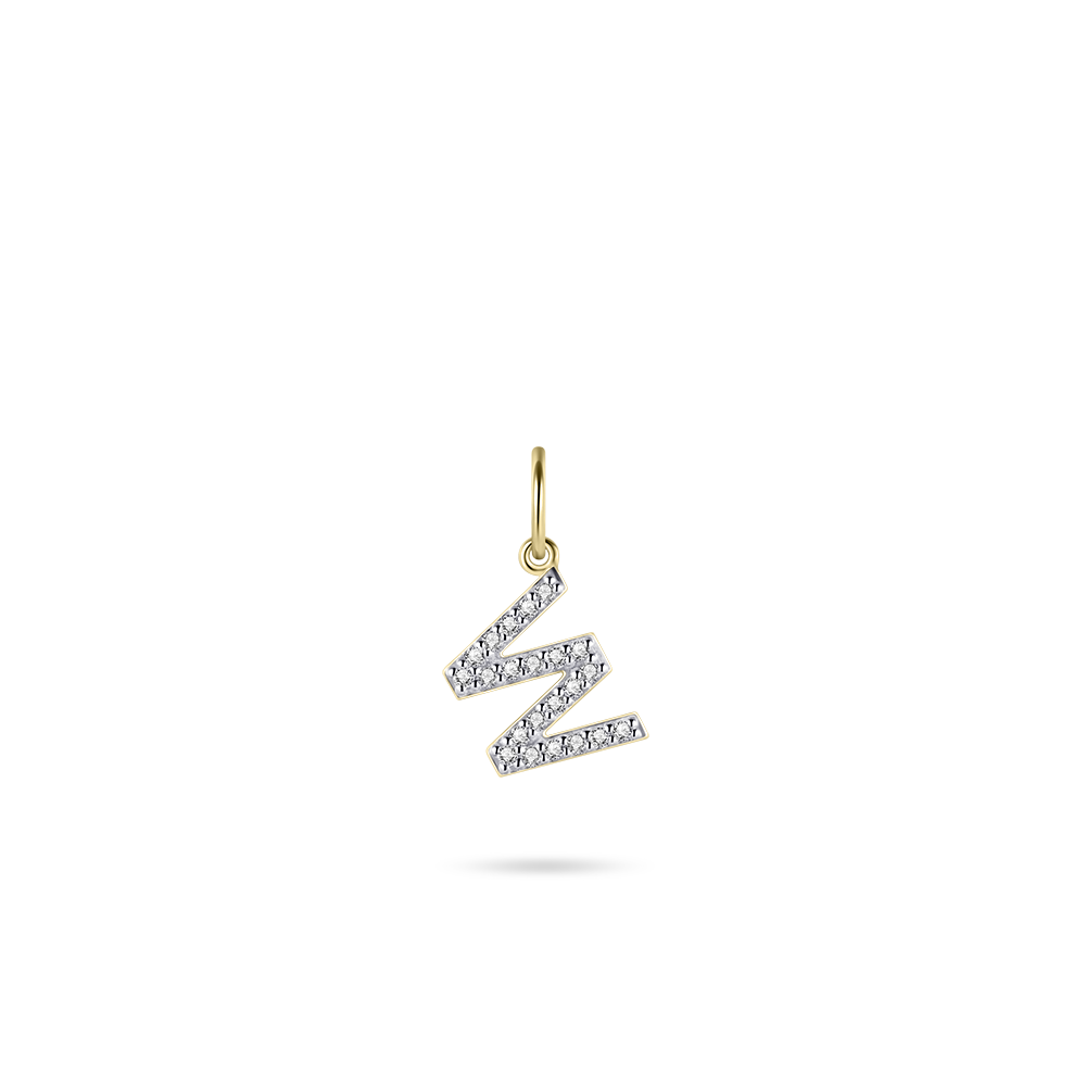 Gisser Jewels Initial Pendant Letter W Gold Plated Silver