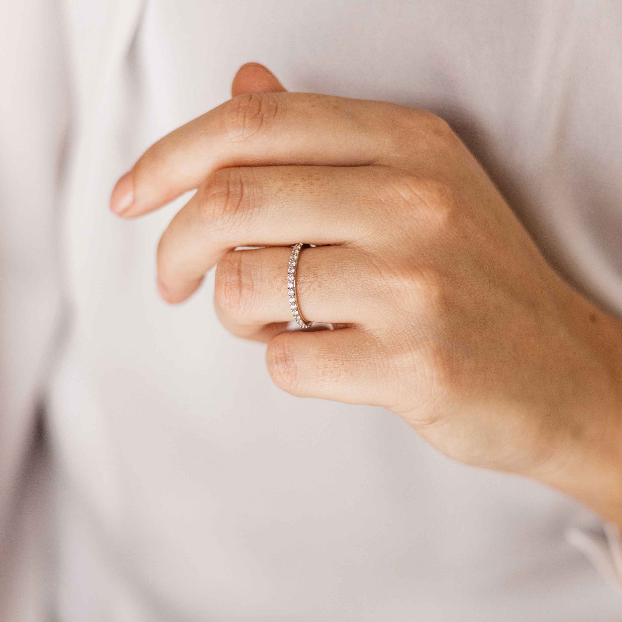 Pave Stackable Ring | Silver Rhodium Plated | Gisser Jewels-2