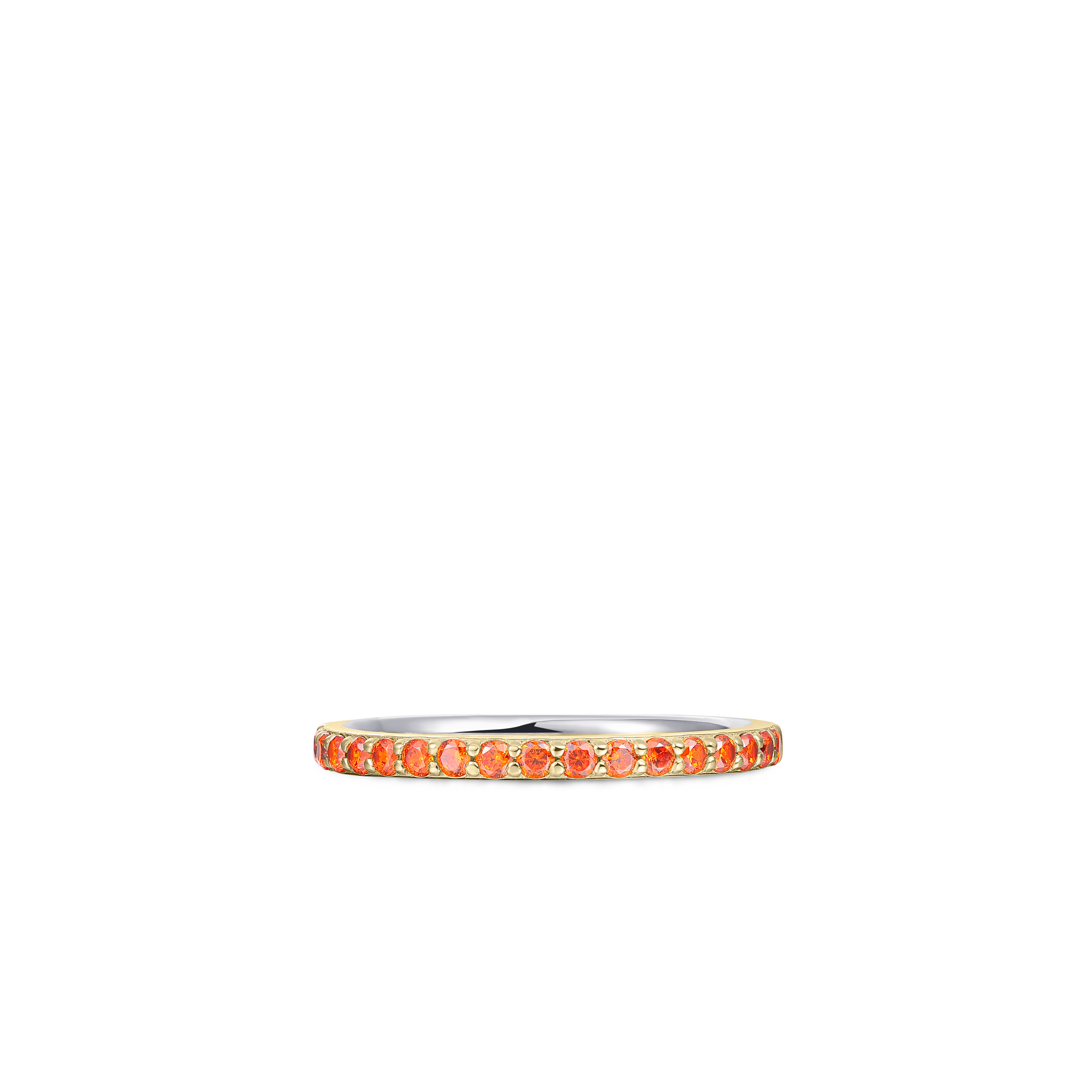 Orange Pave Stackable Ring | Silver Gold Plated | Gisser Jewels  