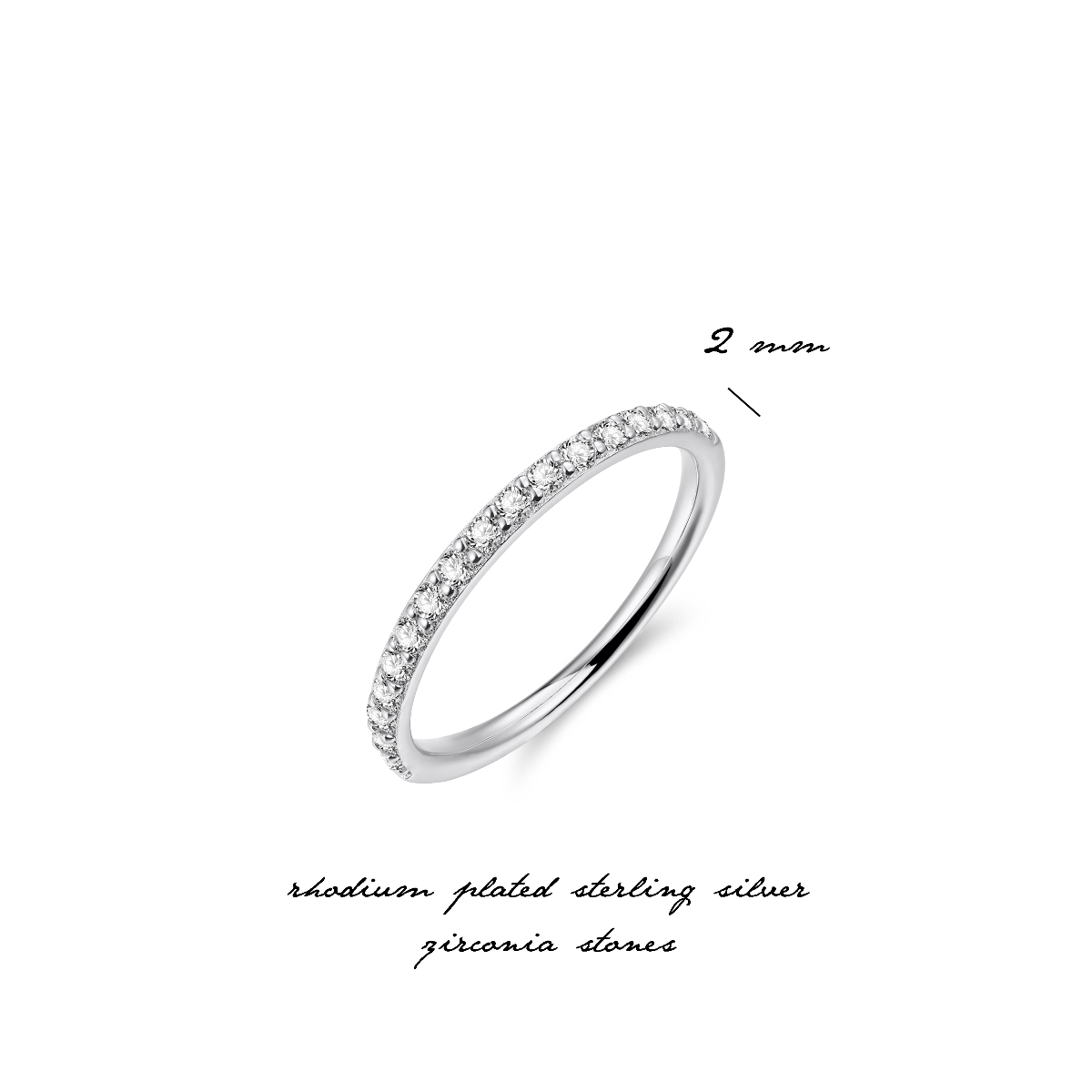 Pave Stackable Ring | Silver Rhodium Plated | Gisser Jewels-4