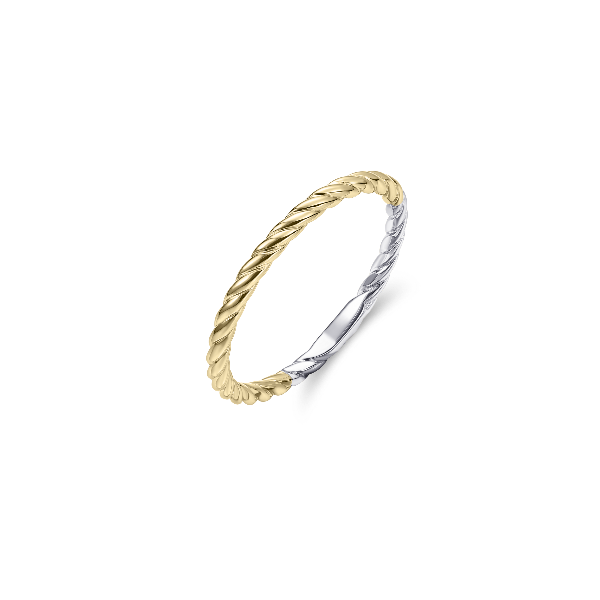 Gisser Jewels Silver Gold Plated Rope Stackable Ring