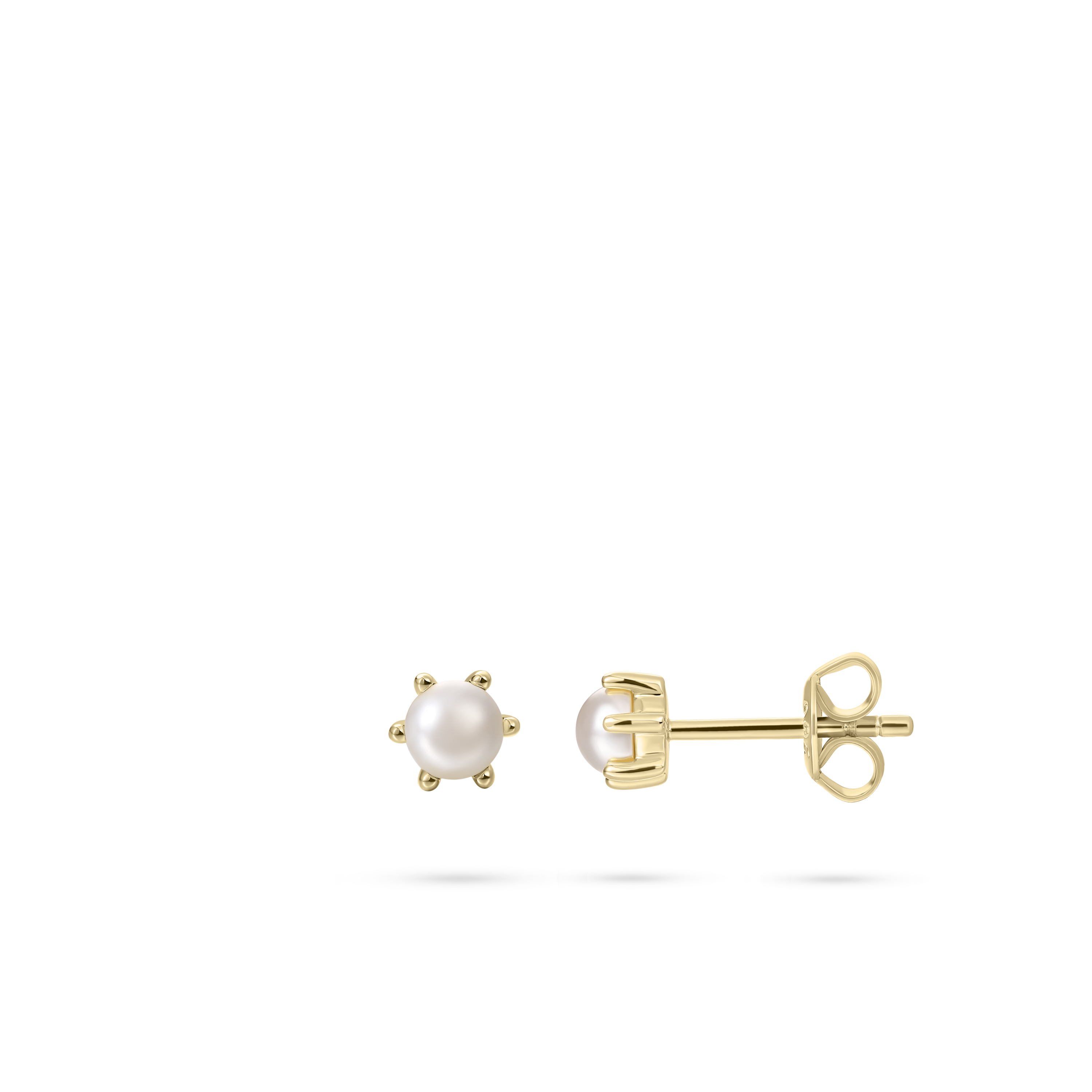 Gisser Jewels Silver Gold Plated It's a Classic Pearl Ear Studs