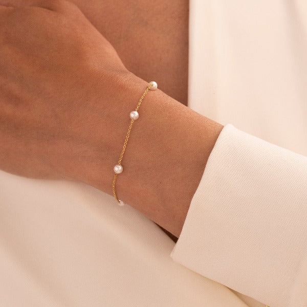 Gisser Jewels 14k Gold Plated Pearl Bracelet