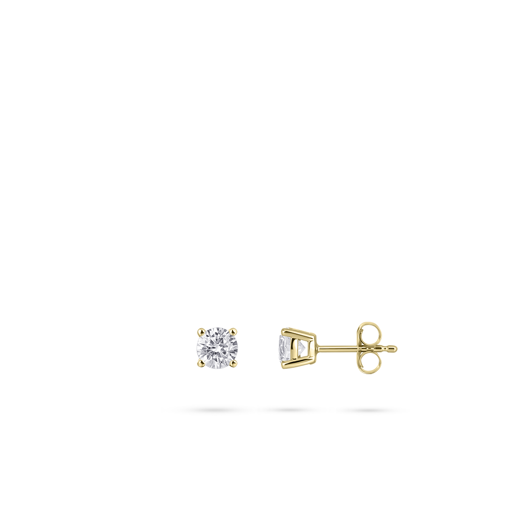 Gisser Jewels Ear Studs Gold with Zirconia Stone