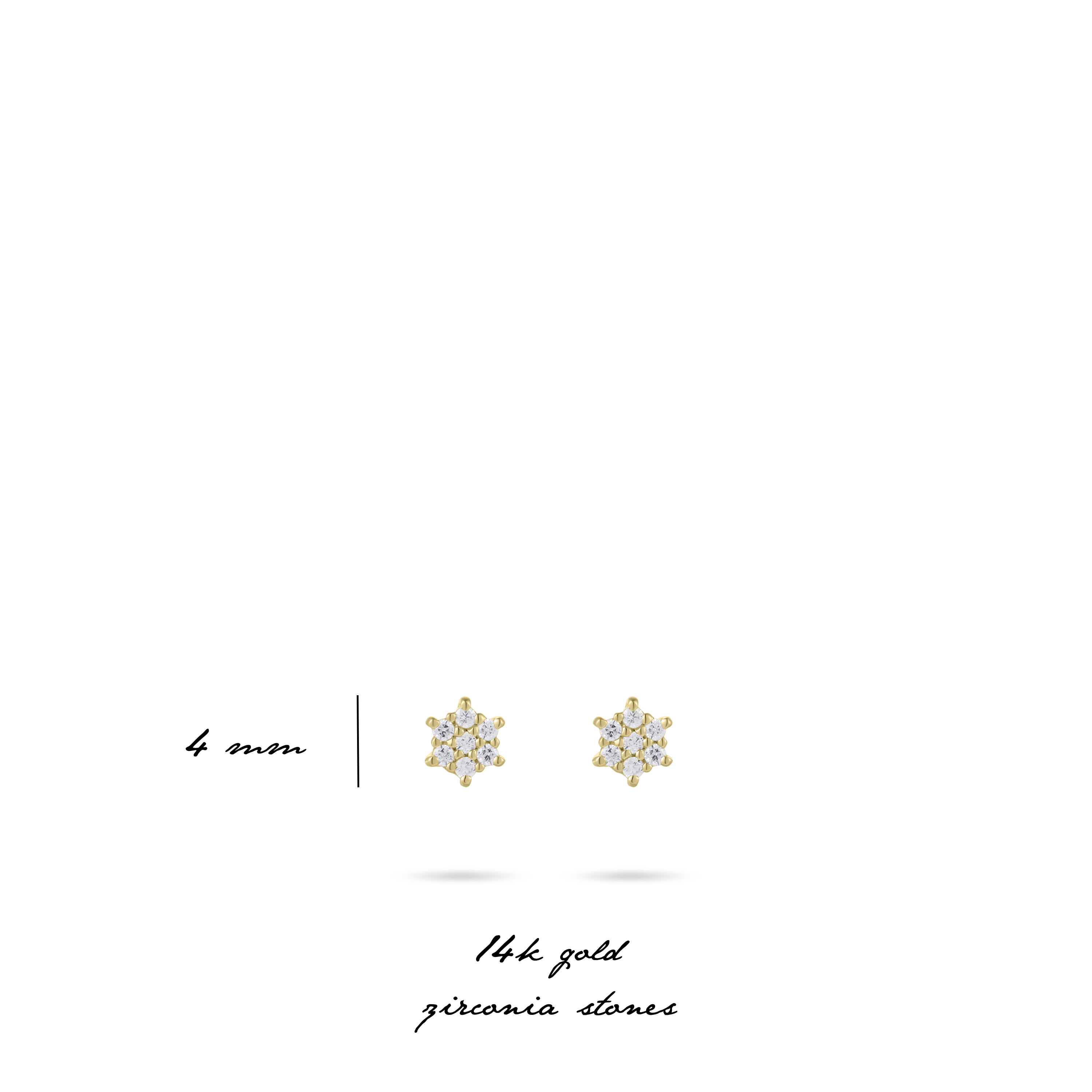 Gisser Jewels 14k Gold Plated Tiny Brilliant Star Stud Earrings