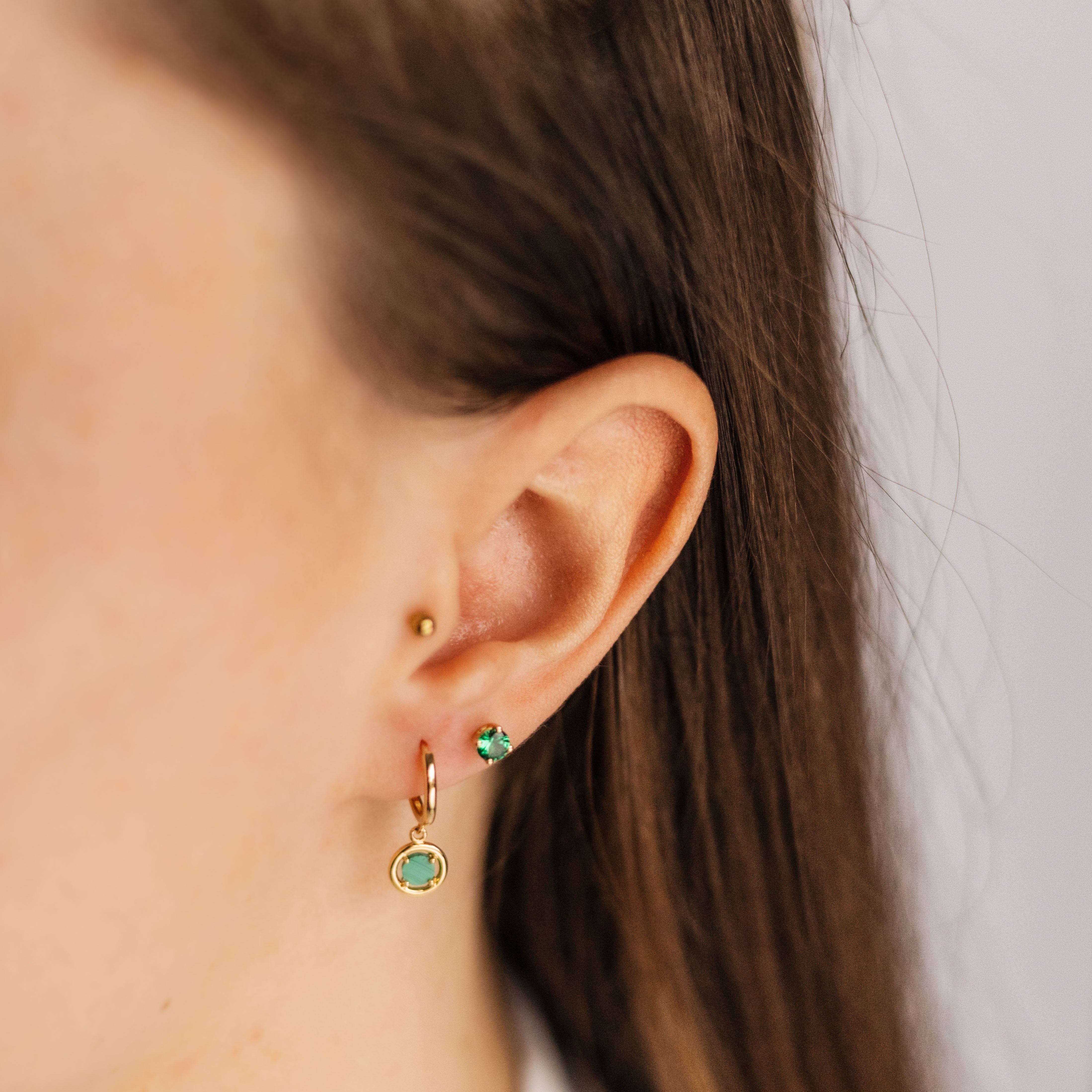 Gisser Jewels 14k Gold Plated Icon Coin Hoop Earrings-1