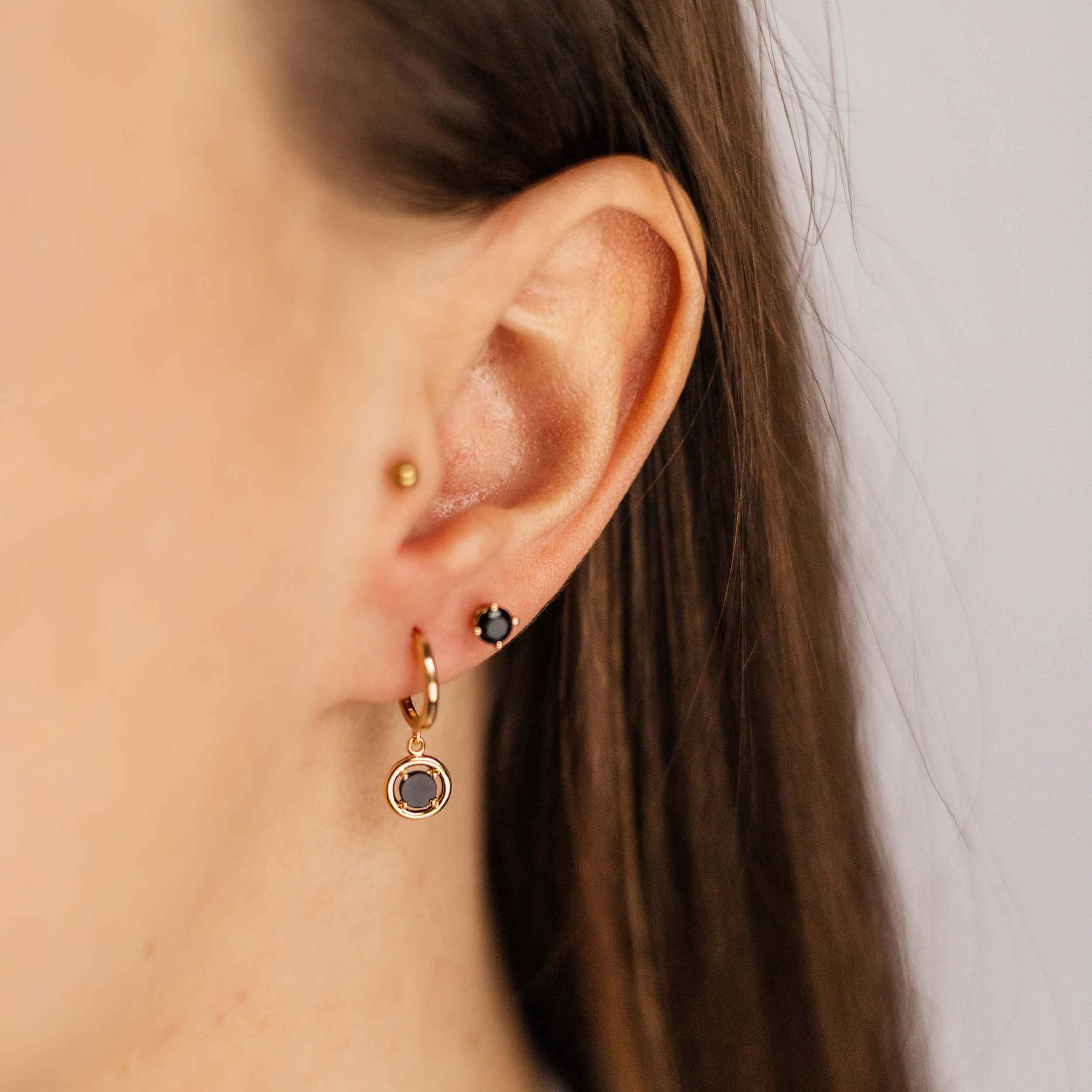 Gisser Jewels 14k Gold Plated Icon Coin Hoop Earrings-2