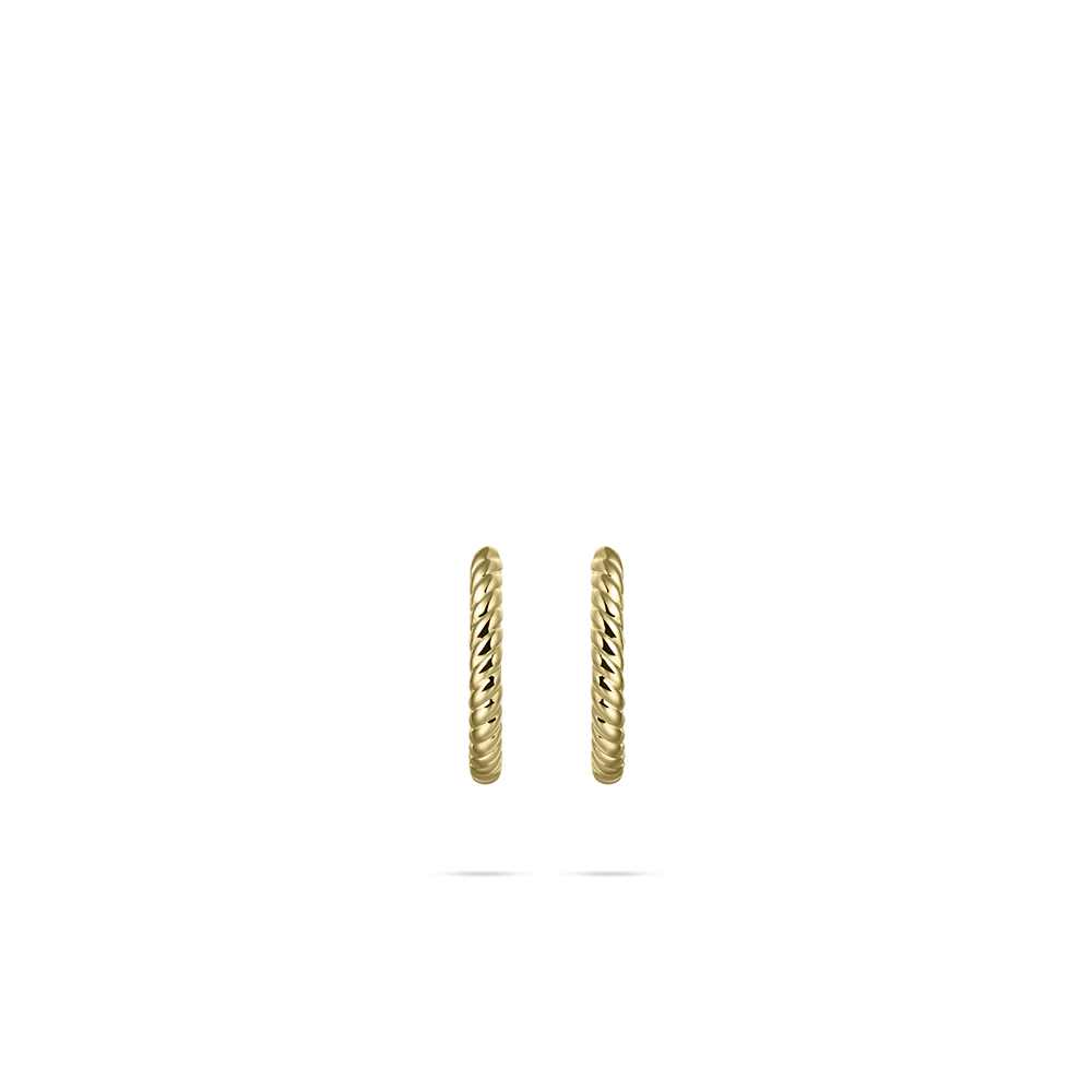 Gisser Jewels 14k Gold Plated Mini Rope Hoop Earrings