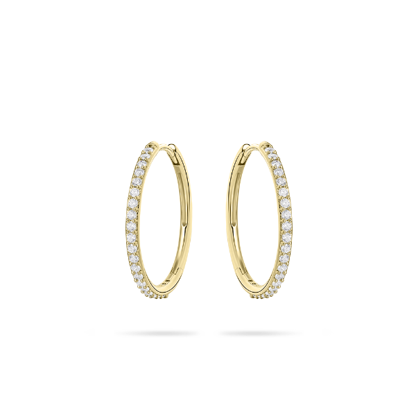 Gisser Jewels 14k Gold Plated Maxi Pave Hoop Earrings