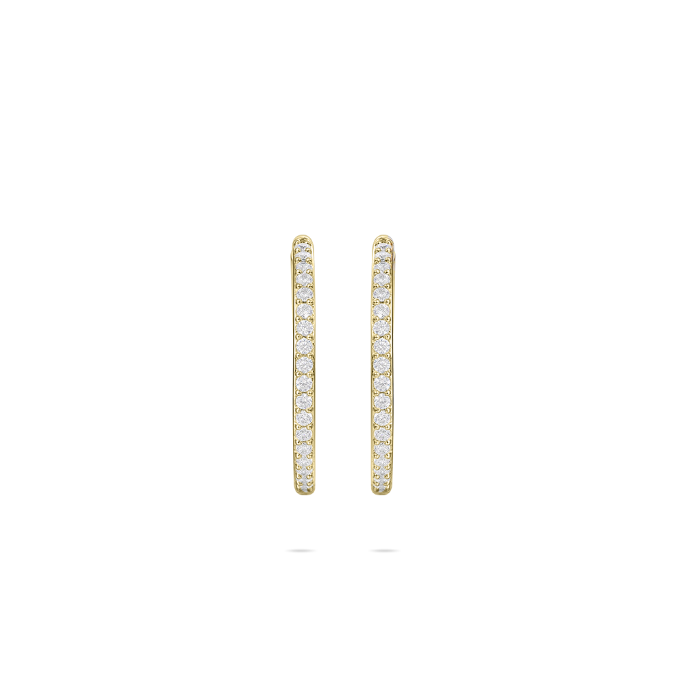 Gisser Jewels 14k Gold Plated Maxi Pave Hoop Earrings-3