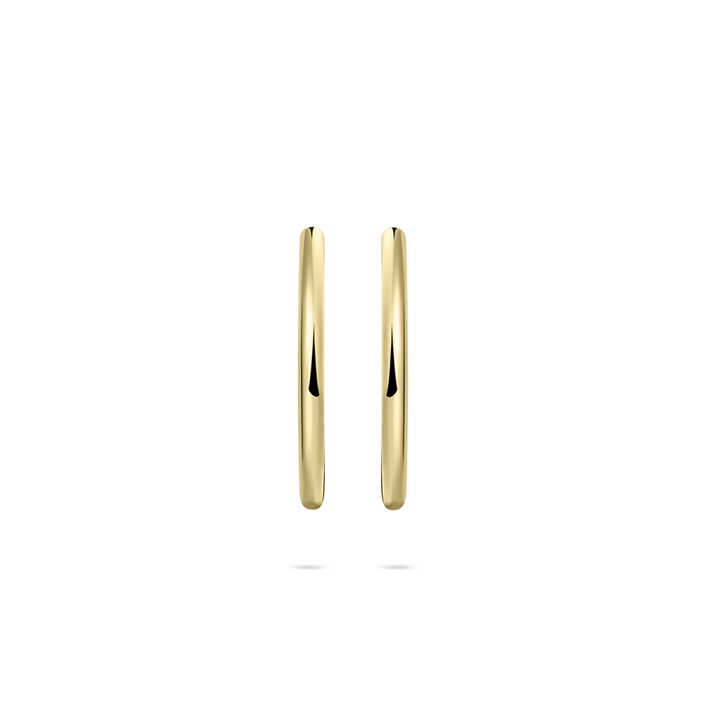 Gisser Jewels 14k Gold Plated Maxi Polished Hoop Earrings-3