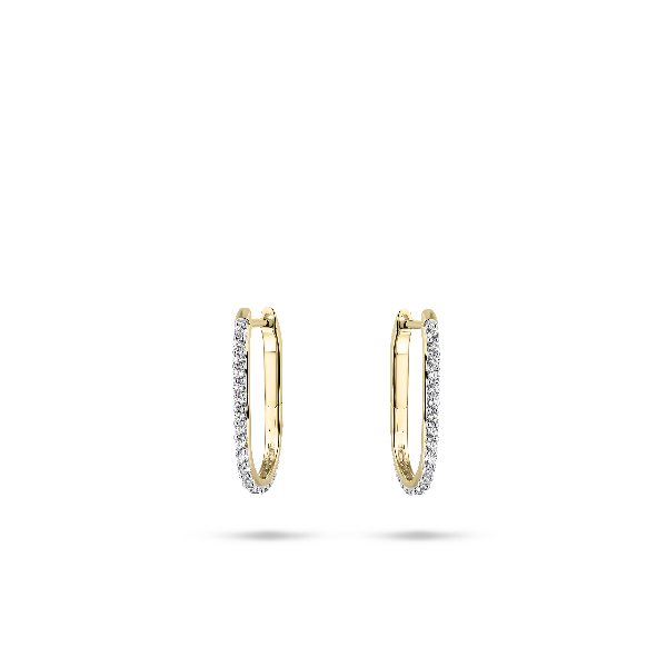 Gisser Jewels 14k Gold Plated Sparkling Long Hoop Earrings