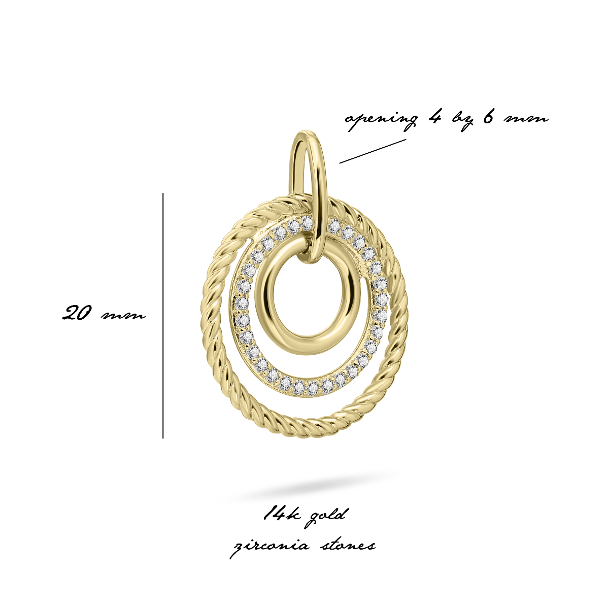 Gisser Jewels 14k Gold Plated Triple Surface Pendant