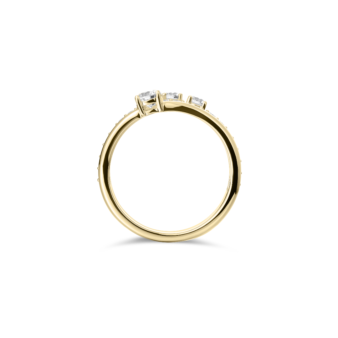 Gisser Jewels 14k Gold Plated Triple Surface Brilliant Ring-5