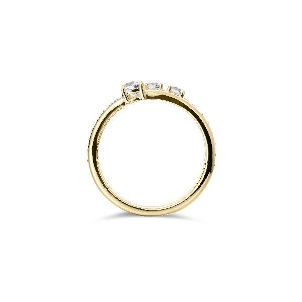 Gisser Jewels 14k Gold Plated Triple Surface Brilliant Ring