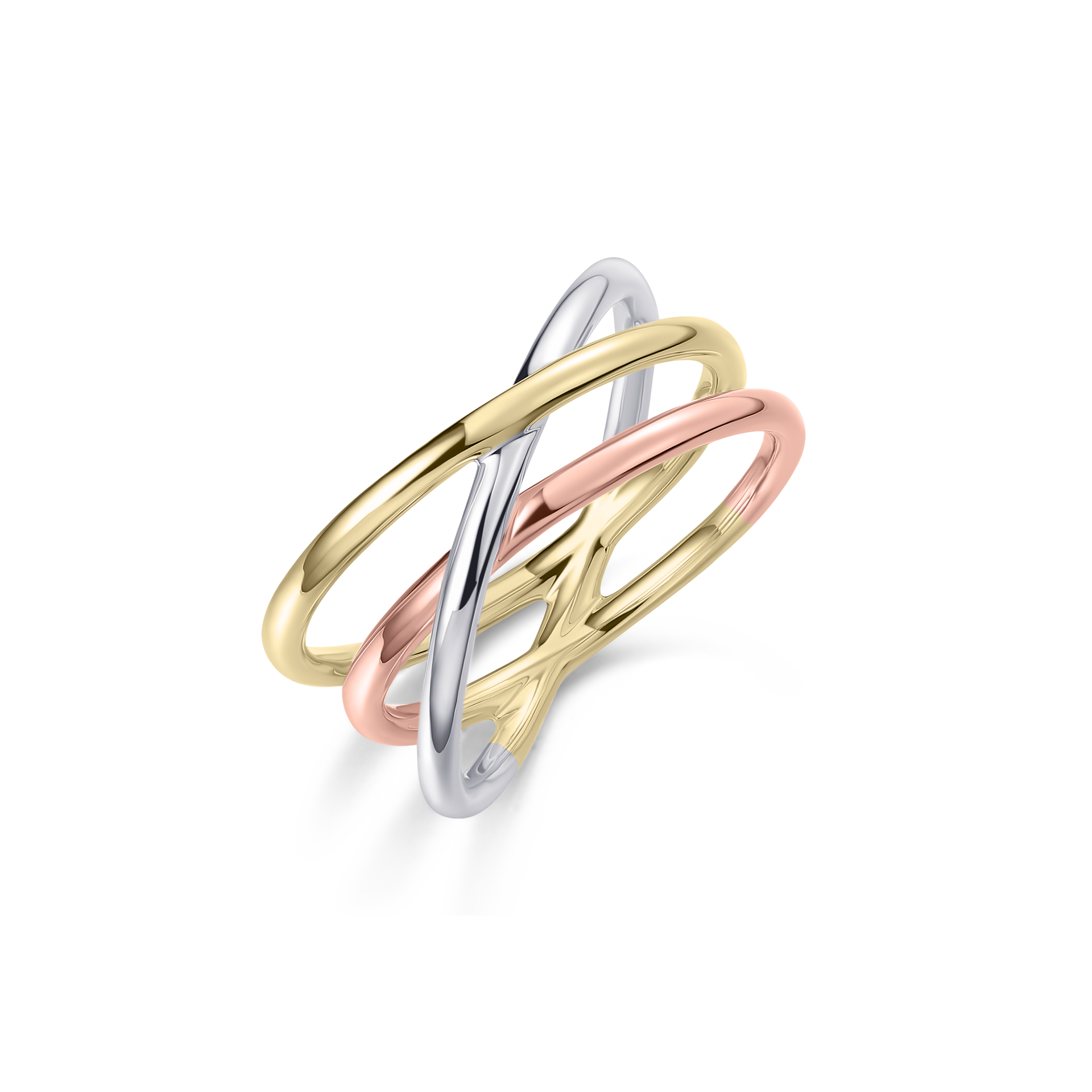 Triple Crossover Ring | 14k Tri-Color Gold | Gisser Jewels Triple Crossover Ring | 14k Tri-Color Gold | Gisser Jewels