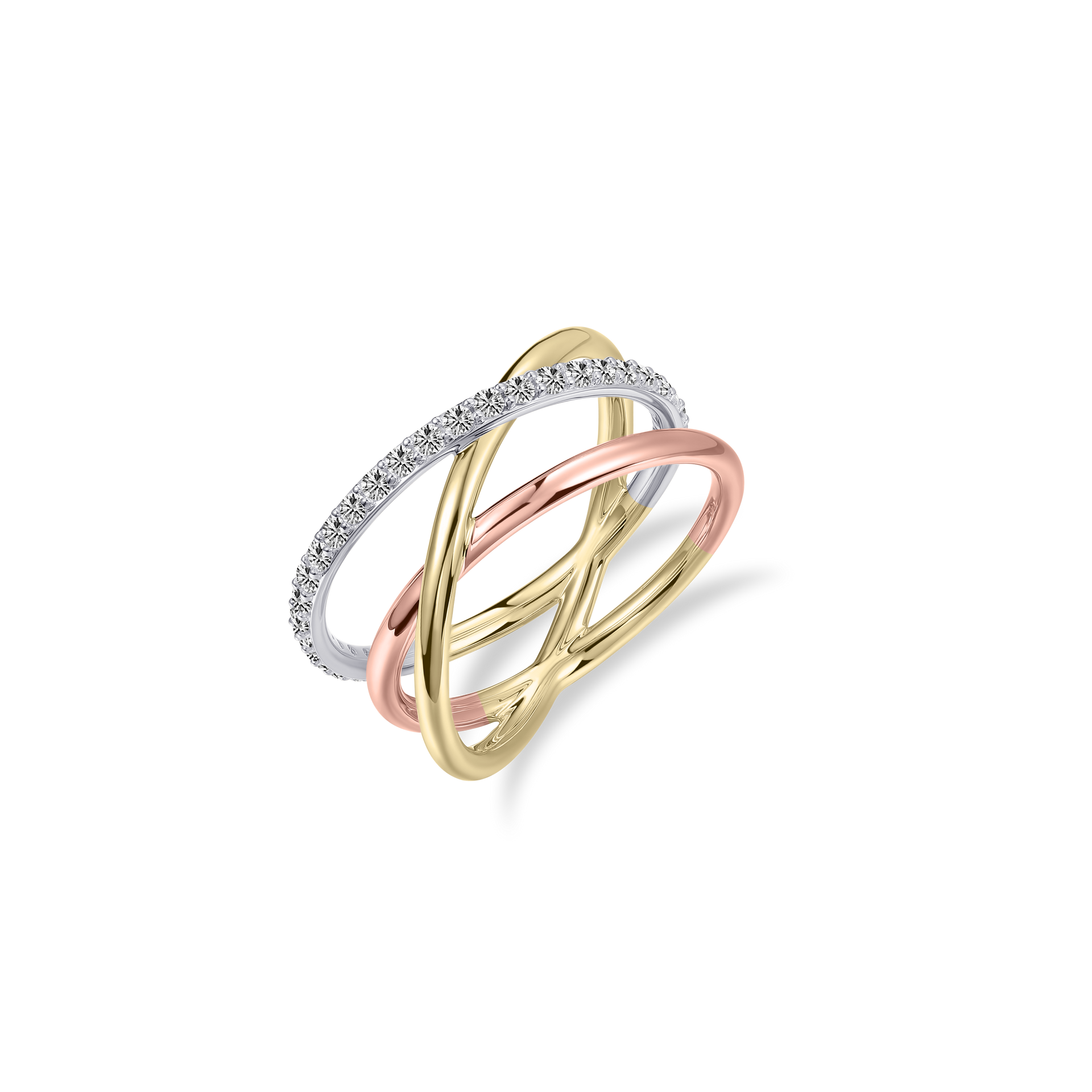 Triple Crossover Pave Ring | Gisser Jewels