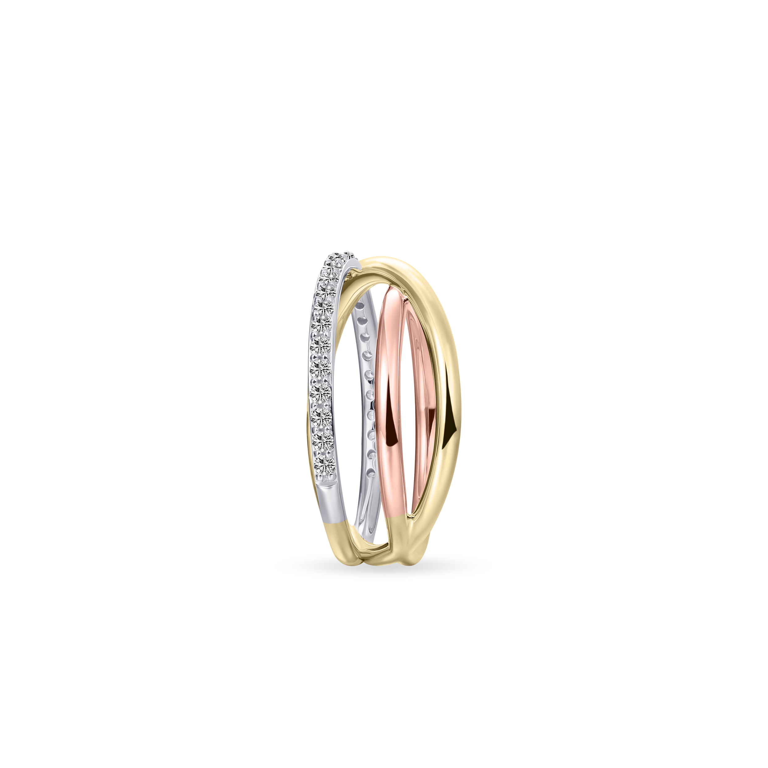 Triple Crossover Pave Ring | Gisser Jewels