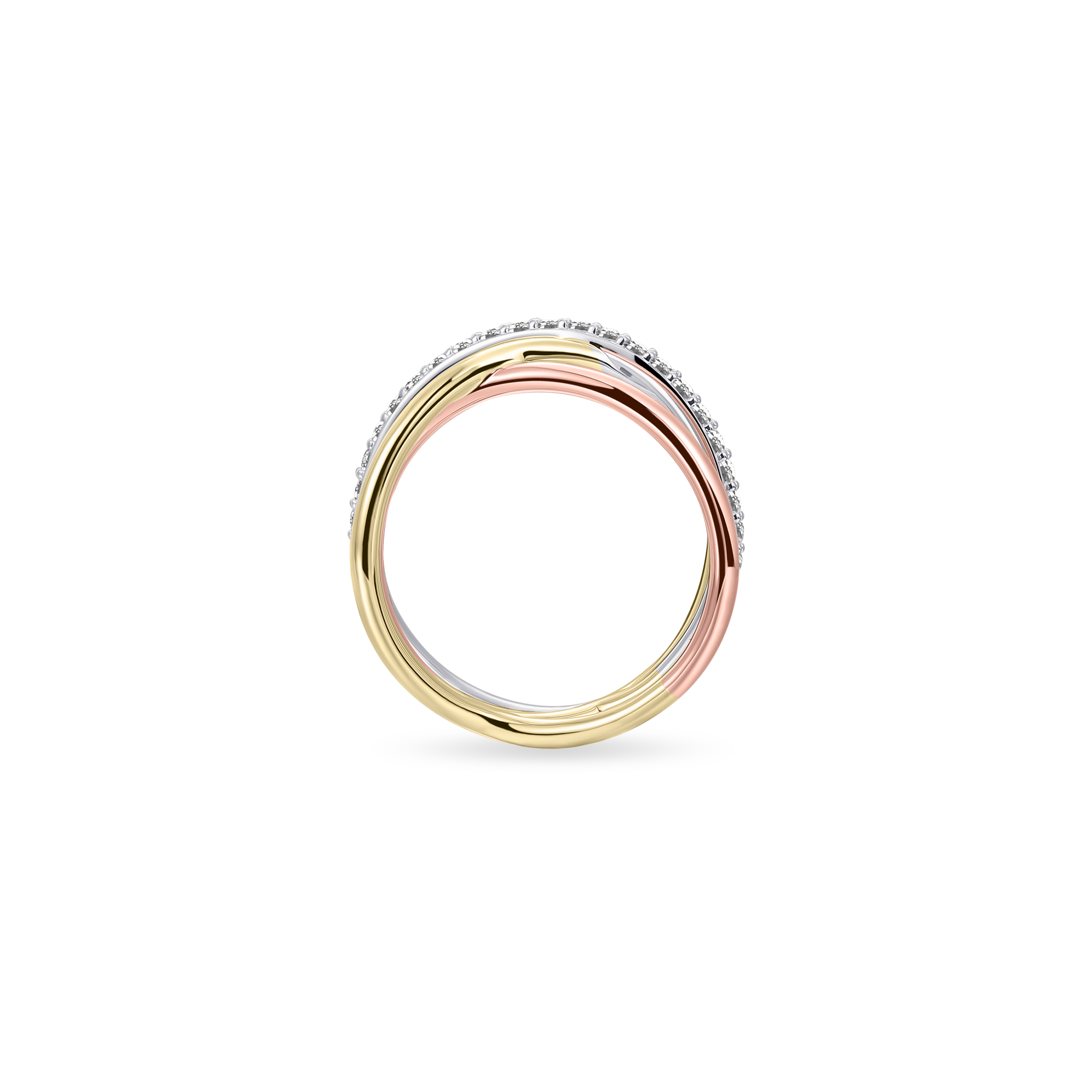 Triple Crossover Pave Ring | Gisser Jewels